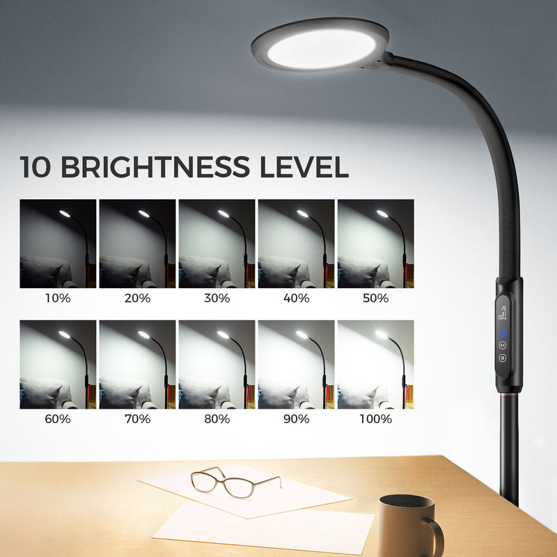 LED Floor Lamp. Remote & Touchable Standing Lamp. Adjustable Height. Gooseneck.