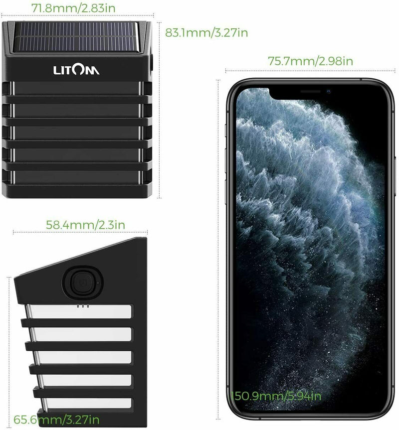 4x Solar Powered LED Door Fence Wall Lights. Outdoor Garden Step Lighting Lamp.