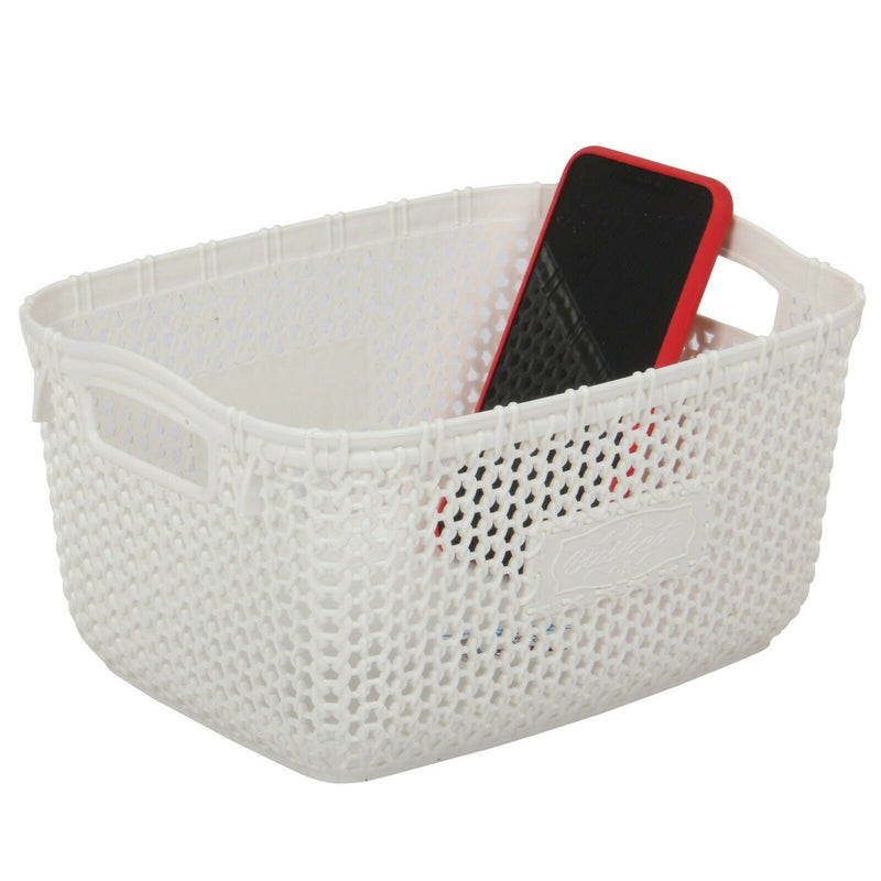 Small Storage Organiser Plastic Basket. ( Pack of 6 ) Stackable.