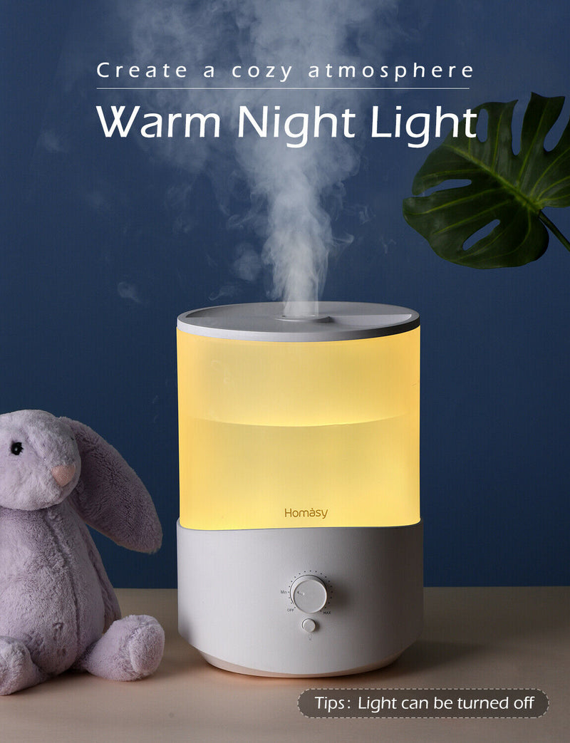 2.5L Cool Mist Humidifier Aroma Diffuser with Warm Night Lights. 28dB Quiet.