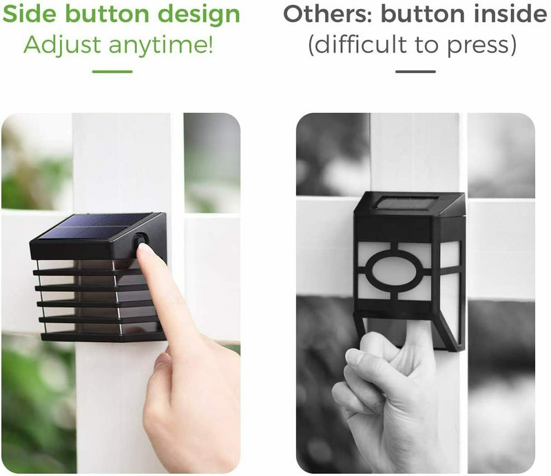 4x Solar Powered LED Door Fence Wall Lights. Outdoor Garden Step Lighting Lamp.