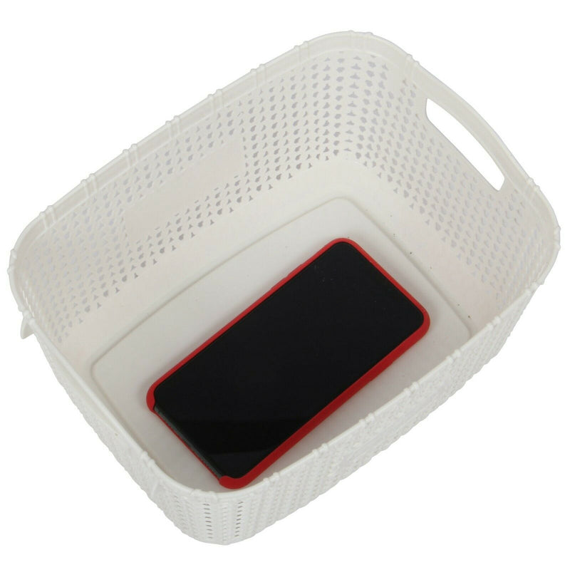 Small Storage Organiser Plastic Basket. ( Pack of 6 ) Stackable.