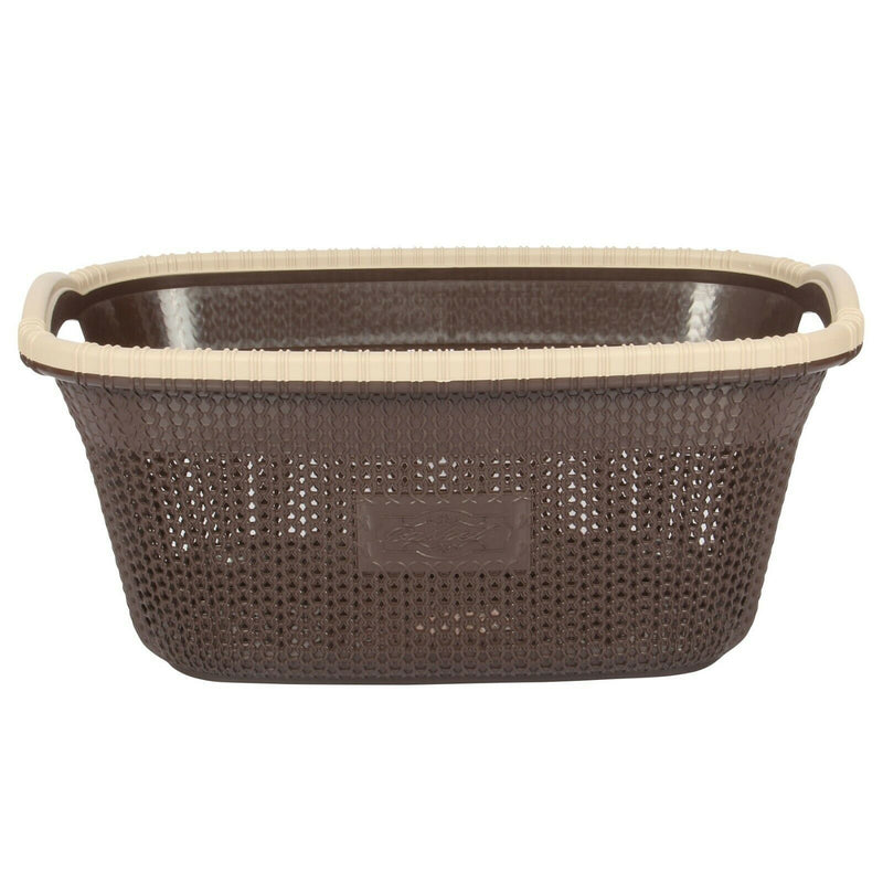 2x Rattan Style Rectangular Laundry Basket