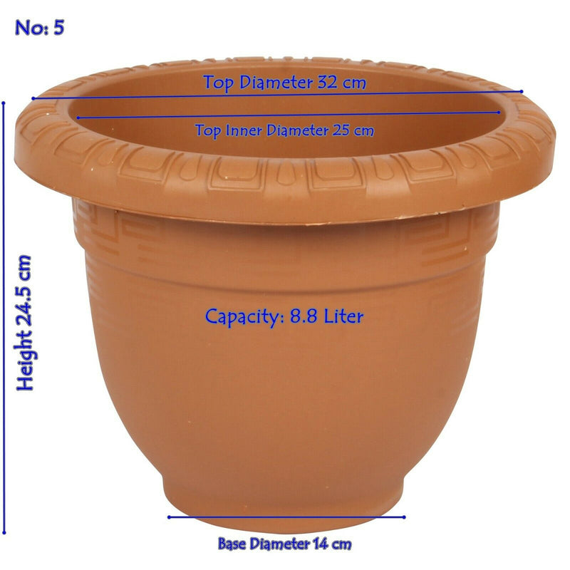 Decorative Plastic Round Flower Plant Pot and Saucer