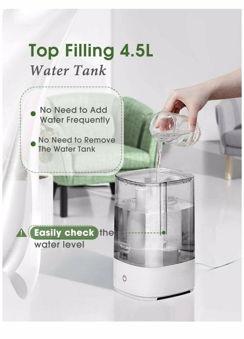 Ultrasonic Cool Mist Humidifier 4.5 L. Fresh Air Humidifiers. 28dB Quiet.