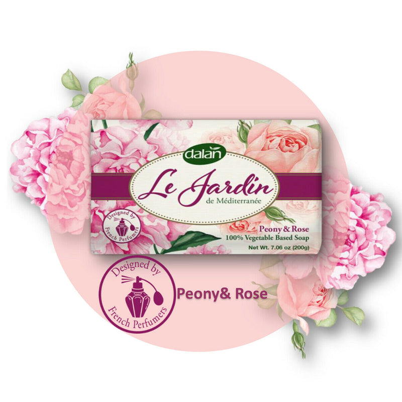 Vegetable Sop Bar.  Peony & Rose Scented Soap Bar. Gift Soap Set. (Pack of 8) (200g)
