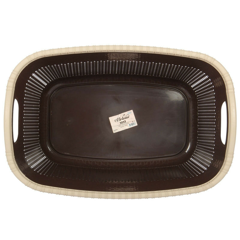 2x Rattan Style Rectangular Laundry Basket