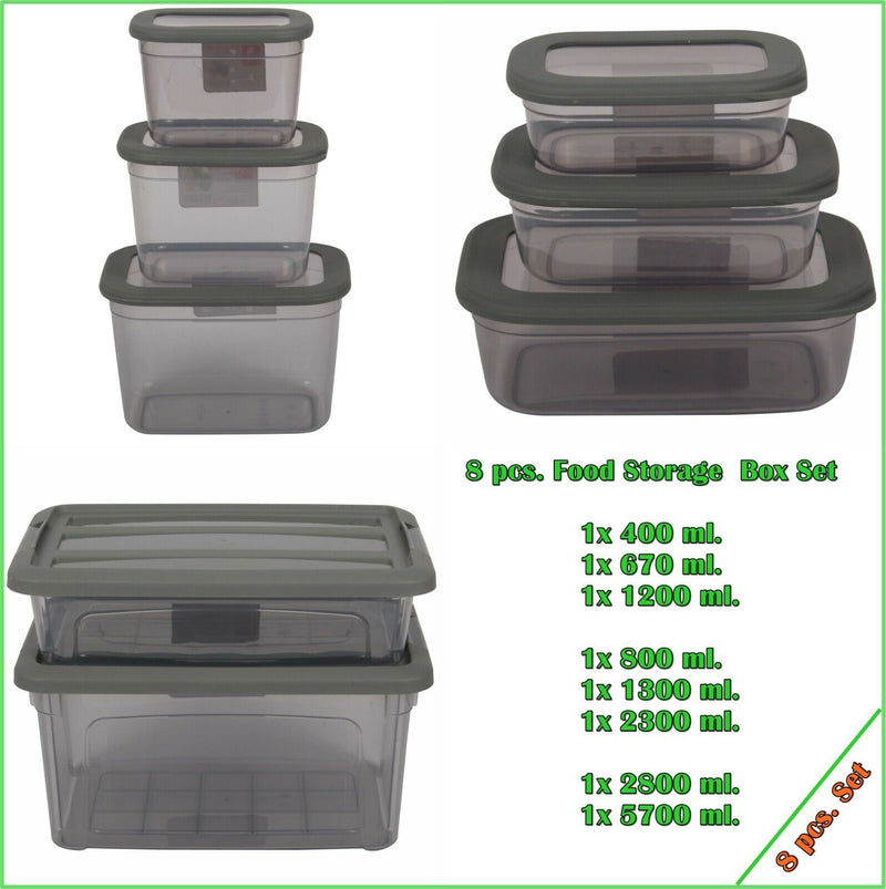 Plastic Food Storage Containers - 8pcs