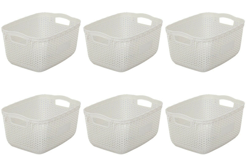 Small Storage Organiser Plastic Basket. ( Pack of 6 ) Stackable.