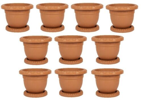 Decorative Plastic Round Flower Plant Pot and Saucer