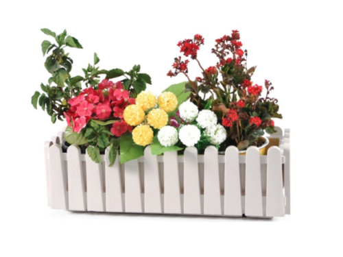 Hanging Flower Planter Pot with Hanger. White Balcony Fence Pot. (9 Lt & 14 Lt).
