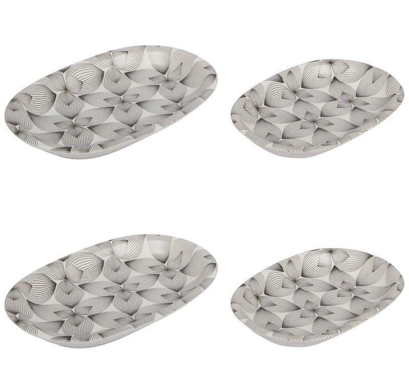 Black Serving Platter. Appetizer Salad Dishes. Decorative Platter. (Set of 4)