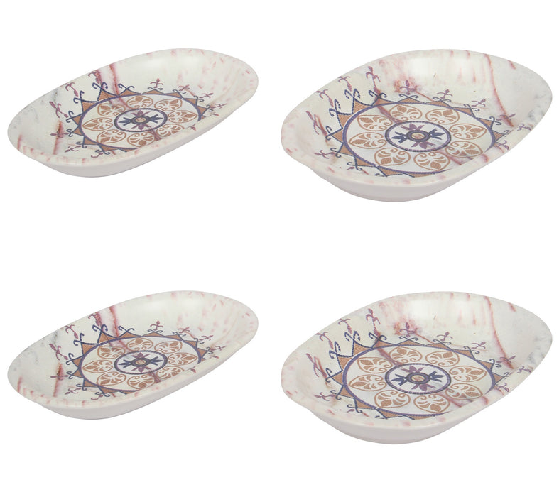 Patterned Decorative Serving Platter. 2 Different Sizes Ceramic Mezze Plates.  (Set of 4)