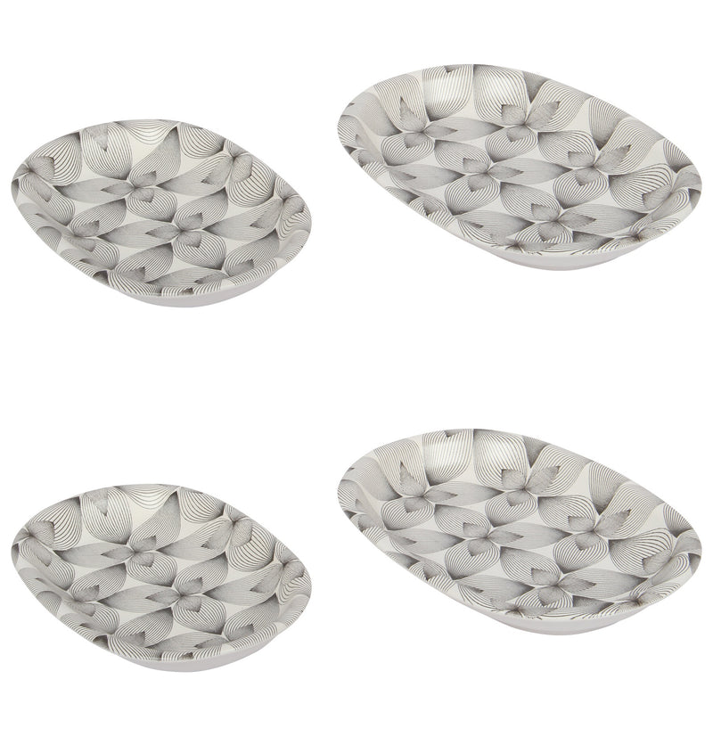 Black Serving Platter. Appetizer Salad Dishes. Decorative Platter. (Set of 4)