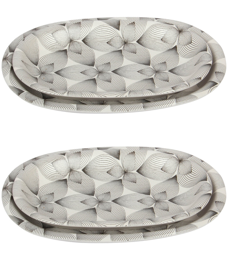 Black Serving Platter. Appetizer Salad Dishes. Decorative Platter. (Set of 4)