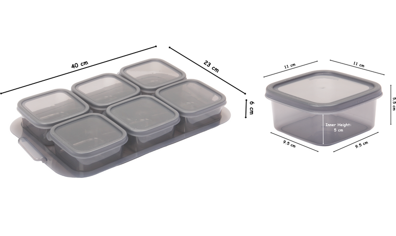 Breakfast Serving Bowl Set with Tray. 6pcs Food Storage Box.