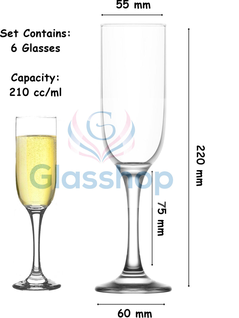 Elegant Long Stem Champagne Glasses - Set of 6 for Celebrations!