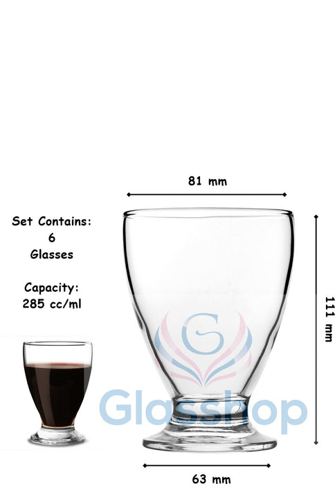 Everyday Drinking Glasses Set. Juice Water Whiskey Tumblers. (Set of 6) (285 ml)
