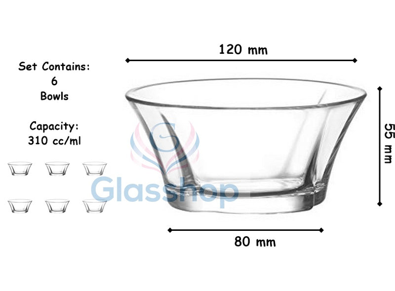 Elevate Your Dessert Presentation with Glass Dessert Bowl Set - Pack of 6!
