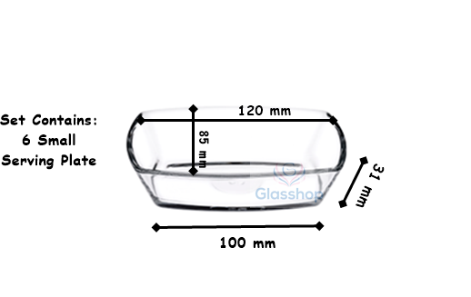 6 pcs Small Rectangular Serving Plate. Dessert Salad Fruit Snack Dishes Bowl.