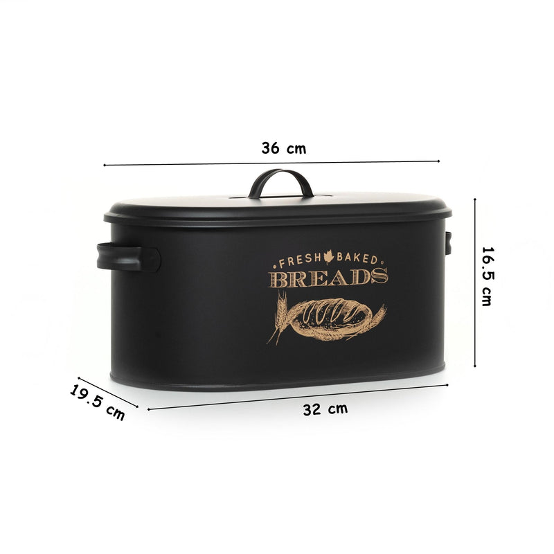 Kitchen Bread Bin Box. Metal Kitchen Storage Container with Lid.