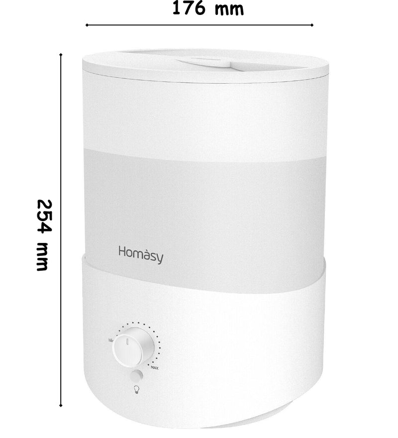 2.5L Cool Mist Humidifier Aroma Diffuser with Warm Night Lights. 28dB Quiet.