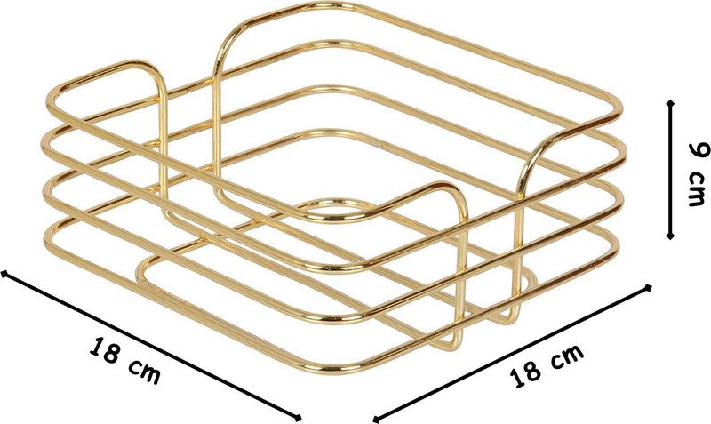 Square Kitchen Bread Basket with Fabric. Stainless Steel & Washable Fabric.