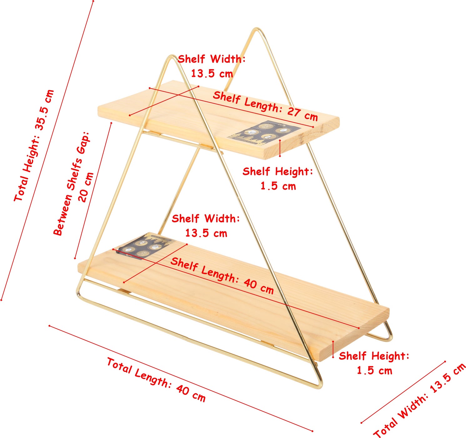 Small Triangular Stand 2 Tier Serving Stand. Triangle Shelf Stand. Tabletop Desktop Decorativ ...