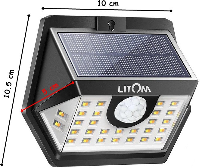 2x Outdoor LED Solar Light. Super Bright Motion Sensor. Security Wall Lamp.
