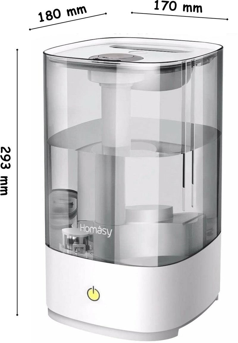 Ultrasonic Cool Mist Humidifier 4.5 L. Fresh Air Humidifiers. 28dB Quiet.