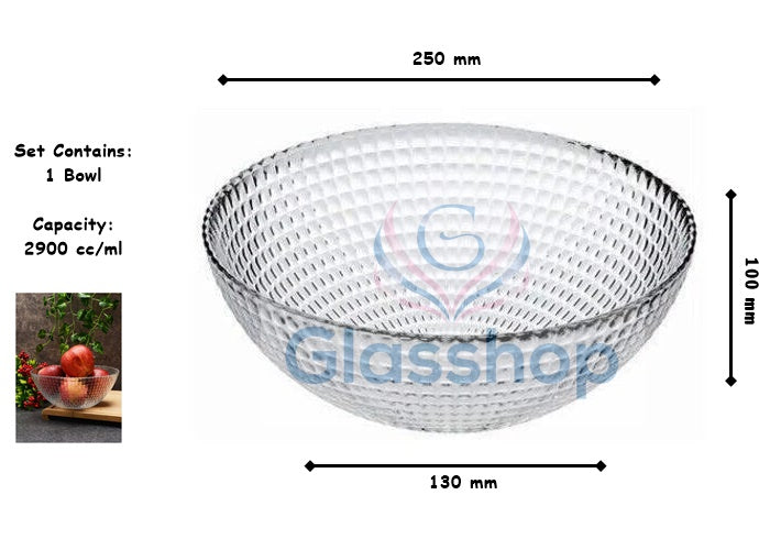 Large Glass Serving Salad Bowl (2900 ml /cc )