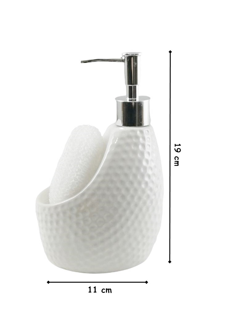 Ceramic Soap Dispenser with Sponge.