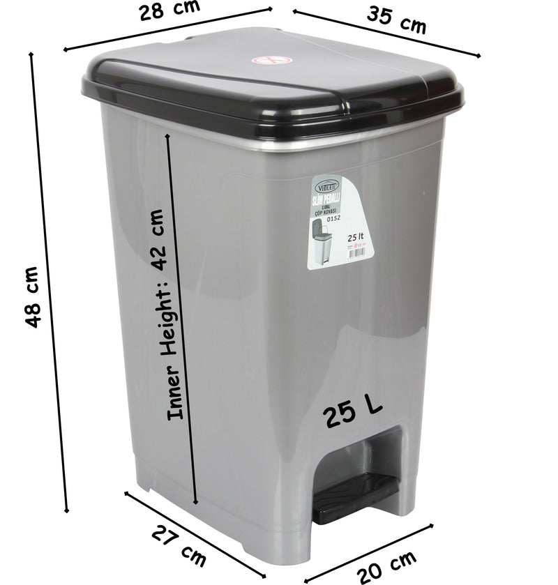 25L Slim Pedal Bin