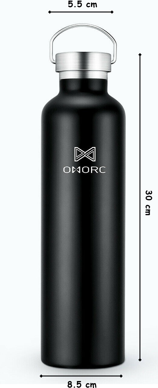 1L Stainless Steel Water Bottle. Portable&Leak-Proof. Keep Cold&Hot. Vacuum Insulated.