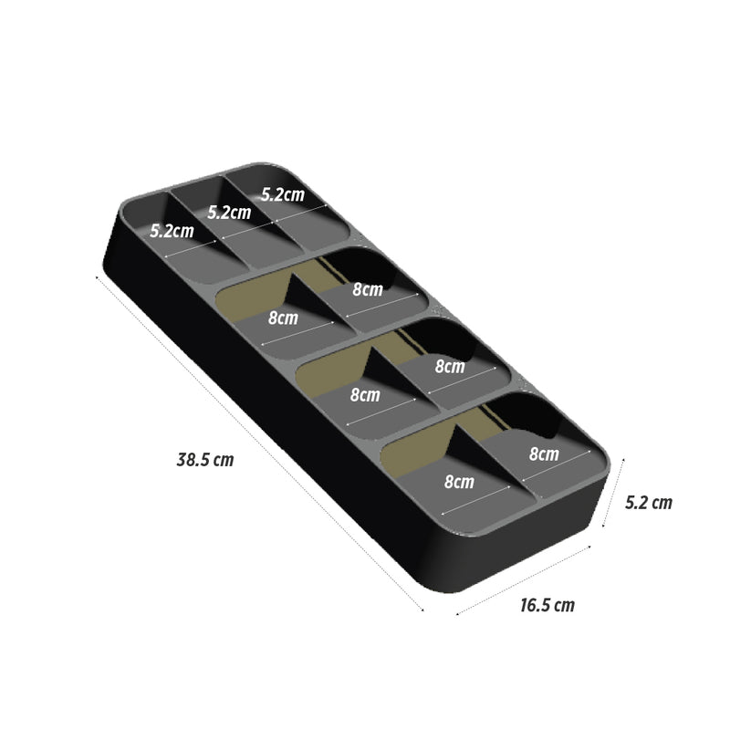 Large Cutlery Organizer. (9 Compartment)