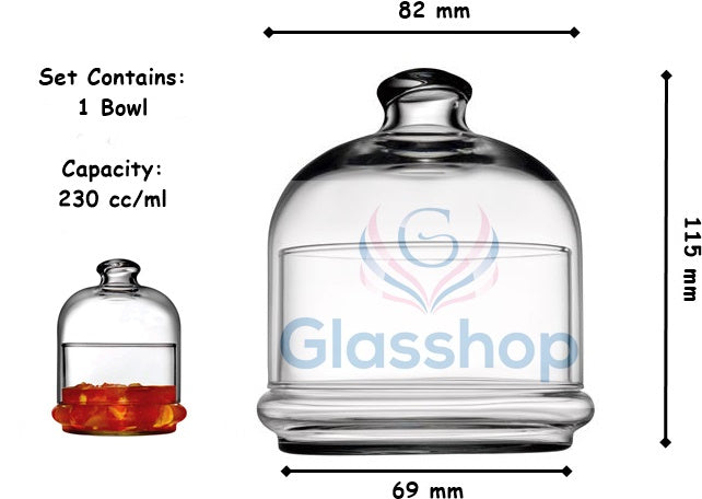 Mini Glass Food Patisserie Jar with Domed Lid. Cake Macaron Cookie Containers.