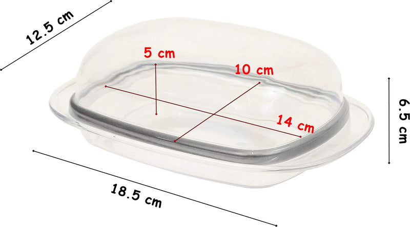 Butter Dish with Lid. Plastic  Kitchen Fridge Storage Containers. (Set of 2)