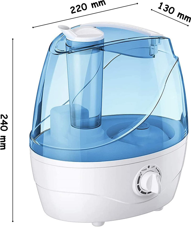 2.2L Cool Mist Humidifier. Ultrasonic Air Humidifier. 360° Nozzle. 28dB Quiet.