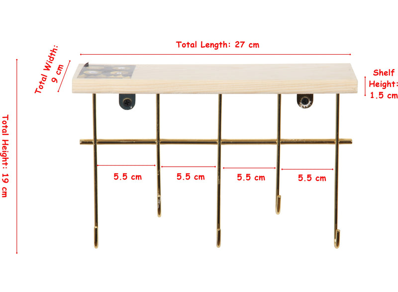 Key Hook for Wall. 5 Hooks Key Rack. Decorative Hanger Hook.