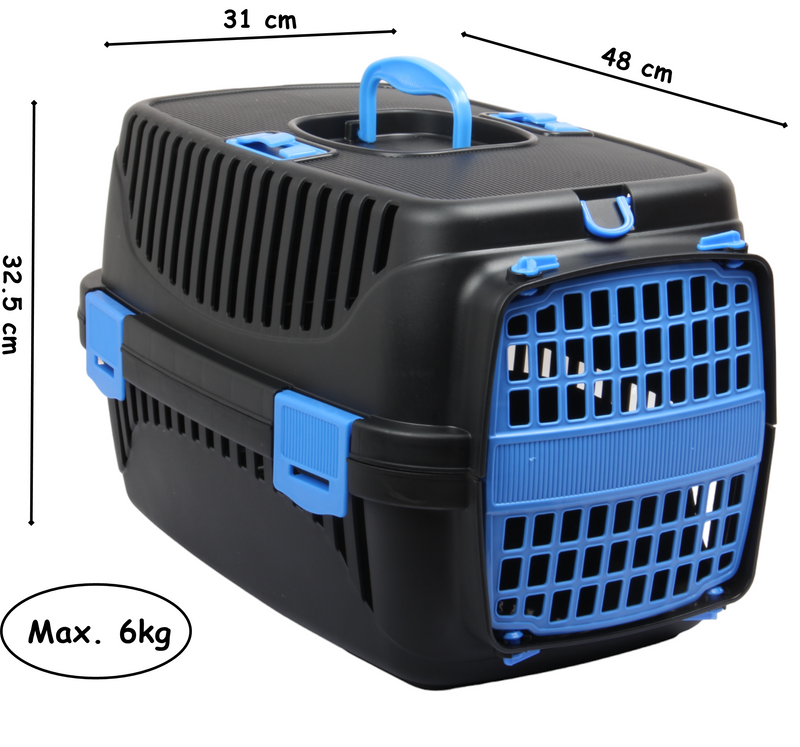 Small Pet Carrier. (Black & Blue)