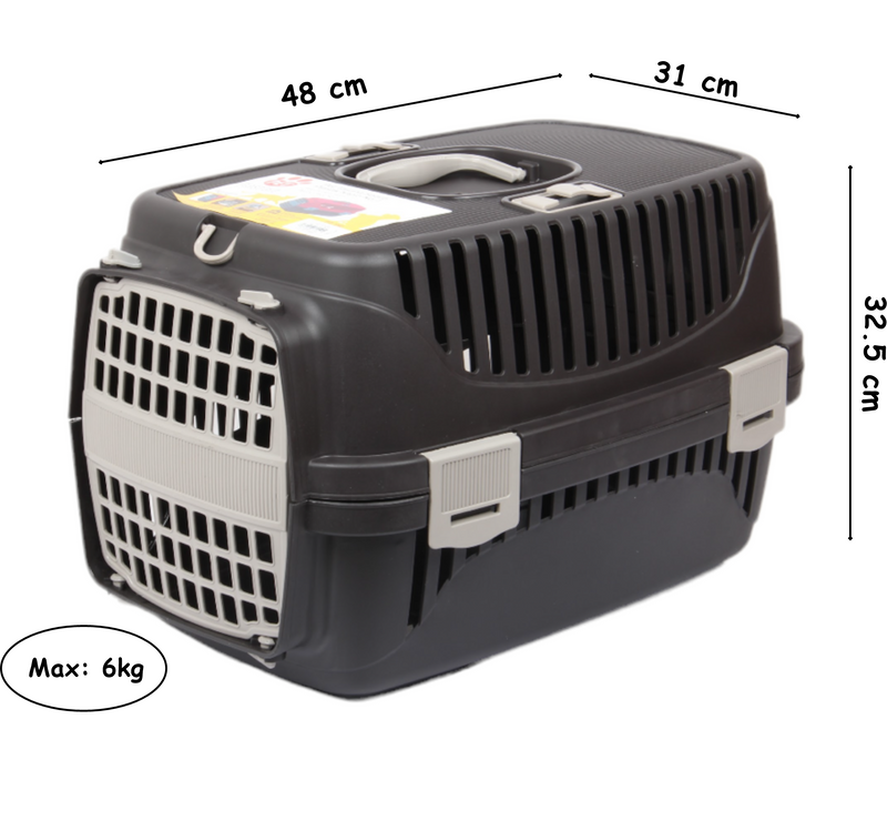 Small Plastic Pet Carrier. (Brown)