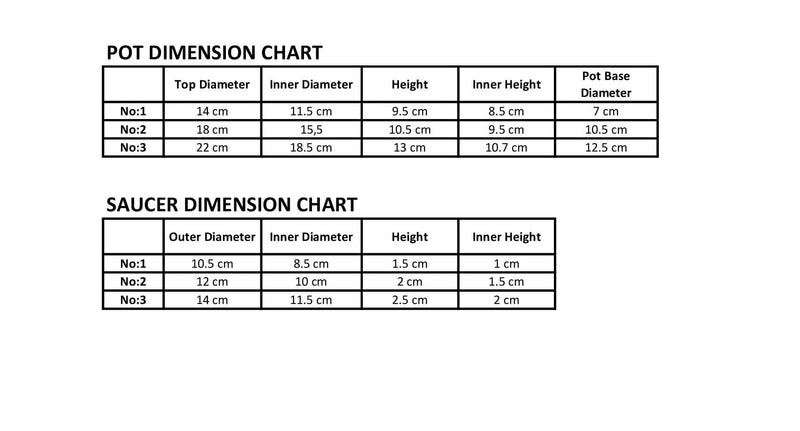 Small Flower Plant Flat Pot and Saucer. Round Flat Pot Planter. (0.5L / 1L / 2L)