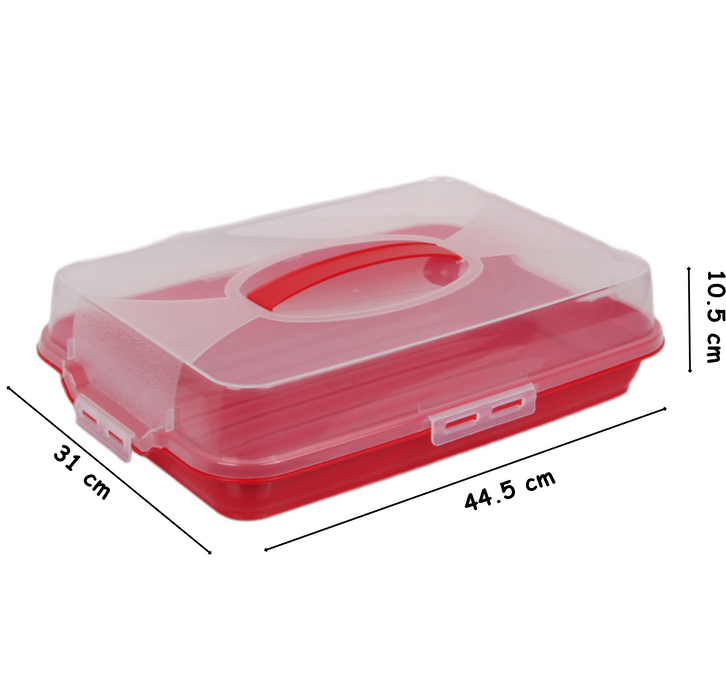 Rectangular Cake Carrier. Plastic Food Storage Box. (44.5x10.5x31cm)(R ...