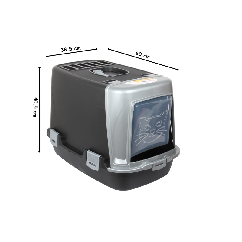 Pet Hooded Litter Tray Box with Scoop. Carbon Filter Litter Box.