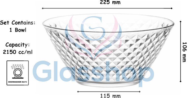 Large Glass Serving Salad Bowl ( 2150 cc/ml )