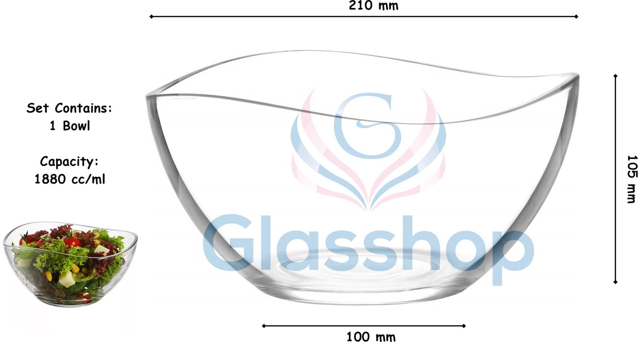 Elegant Glass Serving Bowl - Perfect for Salads, Trifles, and More (1880 ml)