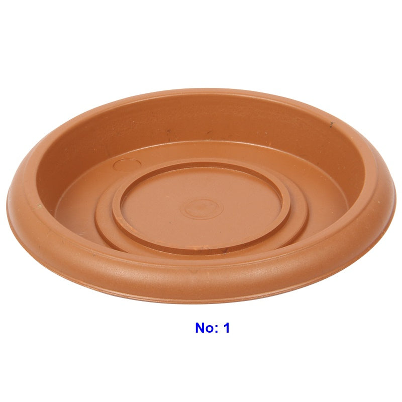 Plant Pot Round Saucer. Flower Pot Deep Drip Tray Strong Plastic.(Pack of 5)(Terra Cotta)