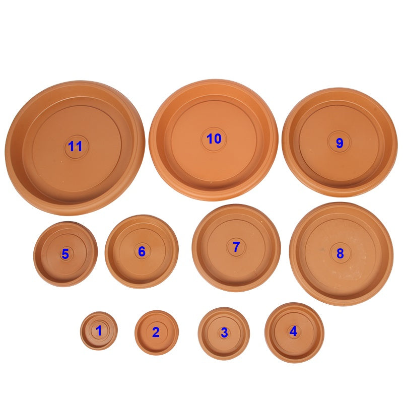 Plant Pot Round Saucer. Flower Pot Deep Drip Tray Strong Plastic.(Pack of 5)(Terra Cotta)
