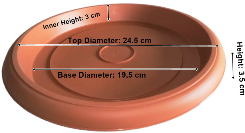Plastic Round Flower Pot and Saucer. Waterdrop Decor In/Out Planter Plant Pot.
