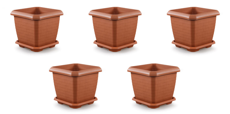 Large Square Flower Plant Pot and Saucer. (25.5 Lt / 44 Lt / 74.3 Lt).